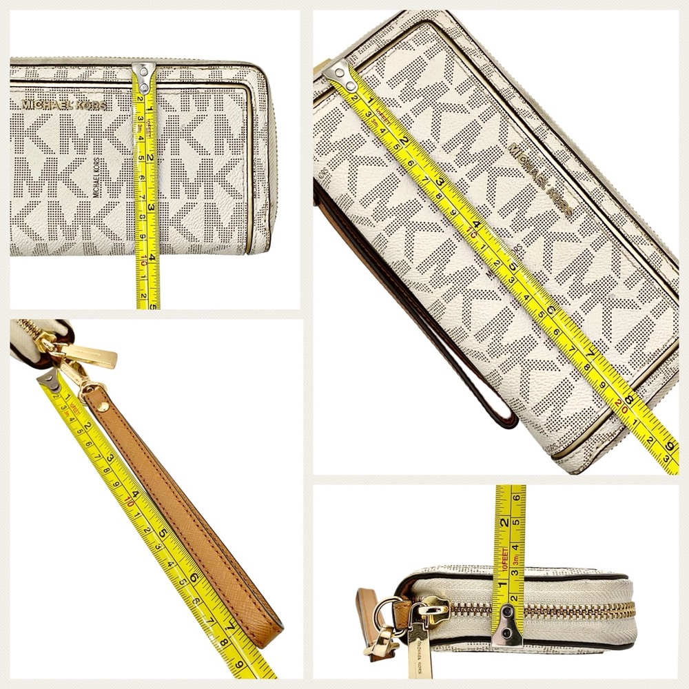 MICHAEL by Michael Kors Frame Out Travel Continental Wallet in Vanilla/Cream - Picture 9 of 10